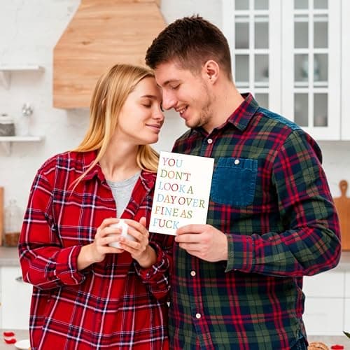 Playful Couple Birthday Gift Idea for Him Her Women Men,Thick Paper With Red Envelope,Blank Inside for Personal Message Funny Birthday Card Gift for Wife Husband Boyfriend Girlfriend B0GYDZPH7K