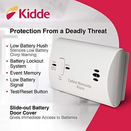 Kidde Carbon Monoxide Detector, AA Battery Powered, Portable for Travel or Home, 85 dB Alarm, LED Status Indicators, 3rd Edition