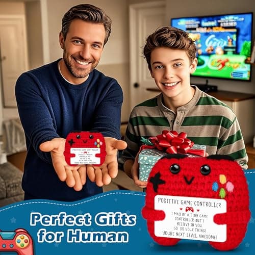 Gamer Gifts for Teen Boy, Positive Crochet Controller Gifts for Son Boyfriend Birthday, Gamer Gift for Teenage Boy, Boy Room Decor, Gaming Accessories for Kids Christmas B0F6YF4TJS