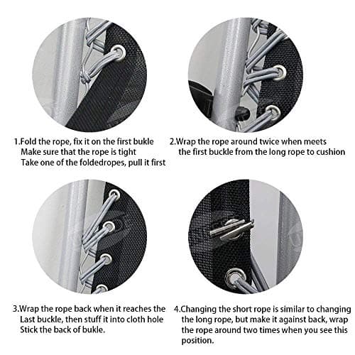UNEEDE 4 Cords Zero Gravity Chair Replacement Cord, Antigravity Chair Replacement,Universal Repair Cord Kit for Repairing Zero Gravity Chair(Black)