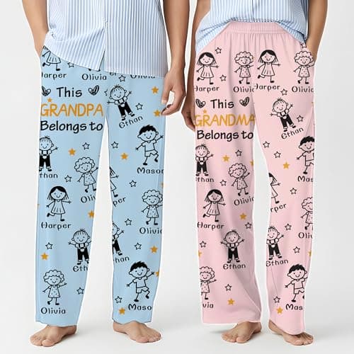 Artsadd Custom Christmas Pajamas for Men Women Personalized Face Pajama Pjs Customized Button Down Pajama Set Gift for Xmas