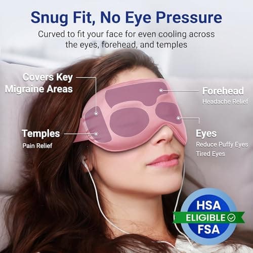 Self Care Gift for Women, Cooling Eye Mask for Puffy Eyes, Tired Eyes, Headache Relief and Migraine Comfort, Reusable Gel Cold Compress for Soothing Eye Care, Relaxing Gifts for Women Pink B0CXP9WFT2