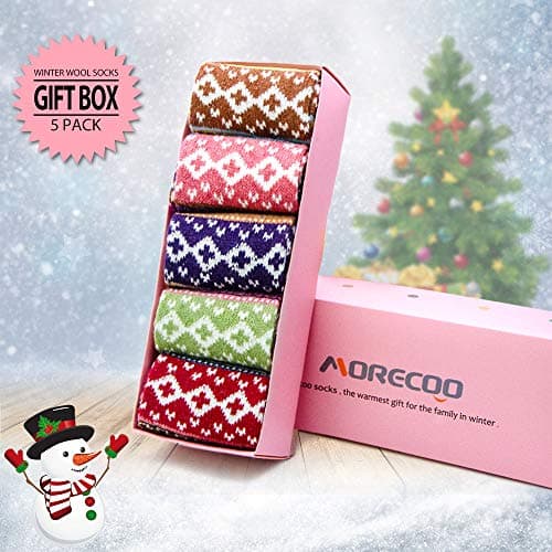 Christmas Gift Thick Wool Soft Warm Cozy Crew Womens Socks MORECOO Socks for Women - Stocking Stuffers Gifts for Women B07H3NN3LC