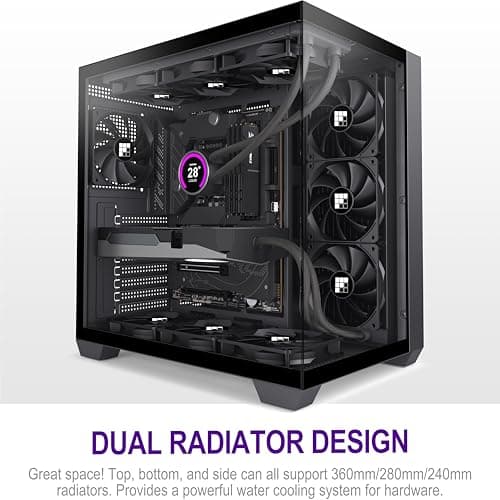 FOIFKIN F300 (2025) PC Case - Pre-Installed 4 No RGB Fan, ATX Mid-Tower Gaming PC Case, 270° Panoramic Glass with Type-C, FOIFKIN (Black)