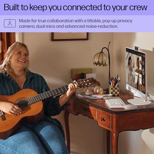 HP 27 inch All-in-One Desktop PC, FHD Display, AMD Ryzen 7 7730U, 32 GB RAM, 1 TB SSD, AMD Radeon Graphics, Windows 11 Home, 27-cr0012 (2024)