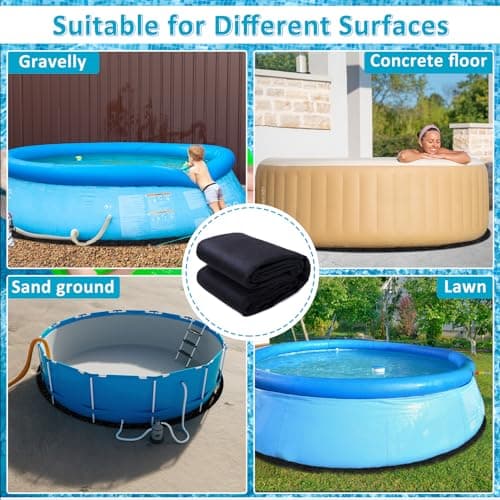 260G/M² Pool Pads for Above Ground Pool, 15FT Round Under Pool Mat Made of Durable and Prevents Puncture Geotextile Material to Protection and Extend The Life of Inflatable Swimming Pool or Hot Tub
