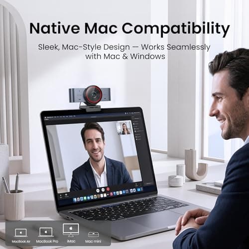 EMEET C960 Ultra 4K Webcam for Mac & PC, 1/1.5" Large Sensor, Metal Body, 0.2s Autofocus, DRC, Whiteboard Mode, Built-in Privacy Cover, 2 Mics, USB Webcam 4K for Meetings, Streaming & Content Creation