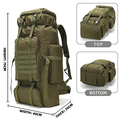 King'sGuard 70L Camping Hiking Backpack for Men Women Large Military Tactical Backpack Molle Rucksack Backpack for Outdoor