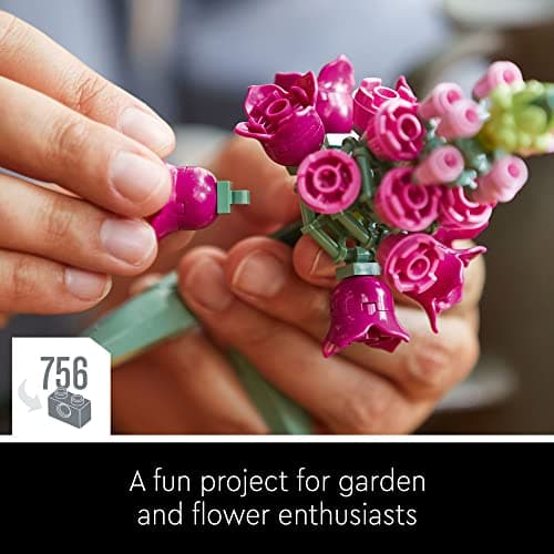 LEGO Icons Flower Bouquet Building Set - Artificial Flowers for Decoration for Home and Display, Ages 18+ - Small Fake Flowers for Table, Desk, Office - Gift for Birthdays - 10280
