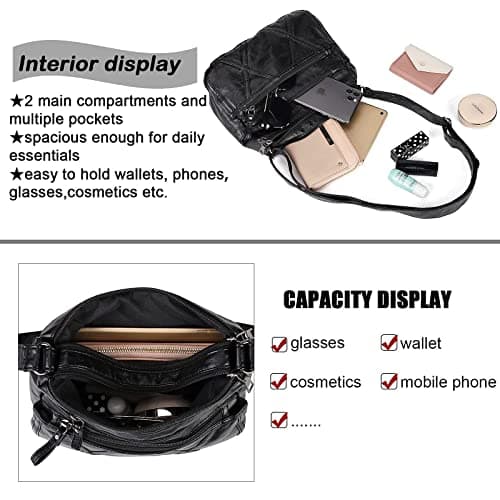 Gladdon Small Crossbody Bags for Women Leather Shoulder Purses Vegan Womens Cross body Bag Lightweight