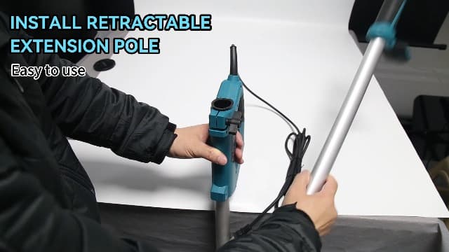 Drywall Sander with Vacuum Dust Collector, 1000W Popcorn Ceiling Removal Tool, Electric Drywall Sander with Digital Display Screen 9 Variable Speed 800-2100RPM, Foldable & Extendable Handle