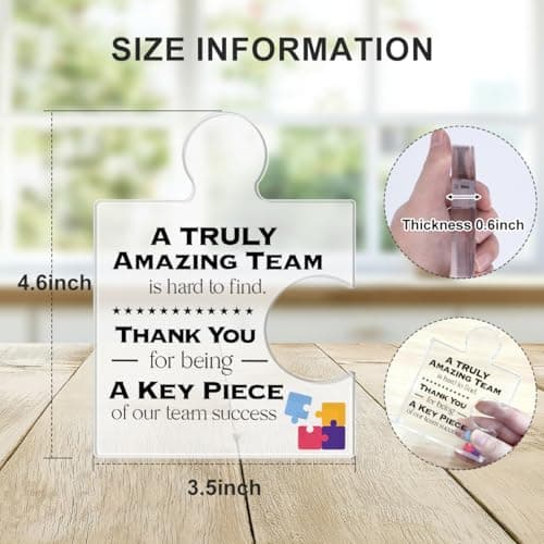 Teamwork Gift Best Team Ever Gifts a Truly Amazing Team Is Hard to Find Acrylic Puzzle Piece Plaque Office Decor Team Thank You Appreciation Gifts for Coworkers Colleagues Employees B0DQXPCPLH