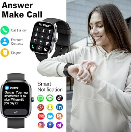 Smart Watch for Men Women, 2026 Smartwatch(Answer/Make Call) , 1.91" New Fitness Watch with 120+ Sport Modes, Fitness Tracke with Pedometer/Sleep Monitor/Heart Rate/IP68 Waterproof, for Android/iPhone
