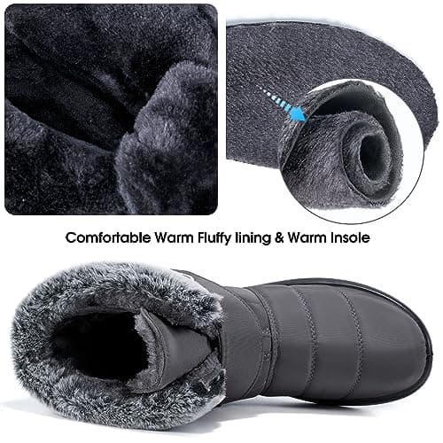 Reimferce Womens Snow Boots for Winter: Comfortable & Warm for All Day Wear - Waterproof Non Slip Booties for Commute Outdoor Walking