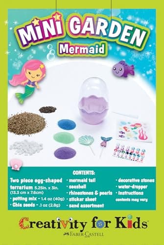 Creativity for Kids Mini Garden: Mermaid Terrarium Kit - Mermaid Gifts for Girls, Crafts and Toys, Holiday Stocking Stuffers for Kids (Ages 6+)