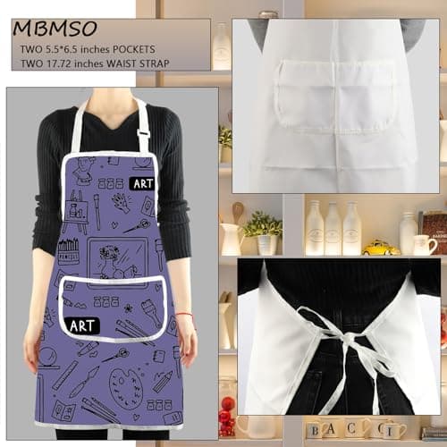 MBMSO Painting Artist Apron with Pockets Artist Painter Gifts Art Lover Gift for Art Teacher Student Painter Apron Waterproof B0CSDBGH7X