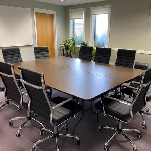 Home Office Chair Ribbed, Modern Leather Conference Room Chairs, Ergonomic Office Desk Chair, High Back Executive Computer Chair, Adjustable Swivel Chair with Arms (Black)