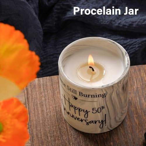 50th Anniversary Candle - 50th Wedding Anniversary Present for Couple & Parents, 50 Year Aniversario Gifts for Men, Women, Wife,Husband - 6 Oz Lavender Candle B0F896Y4LP