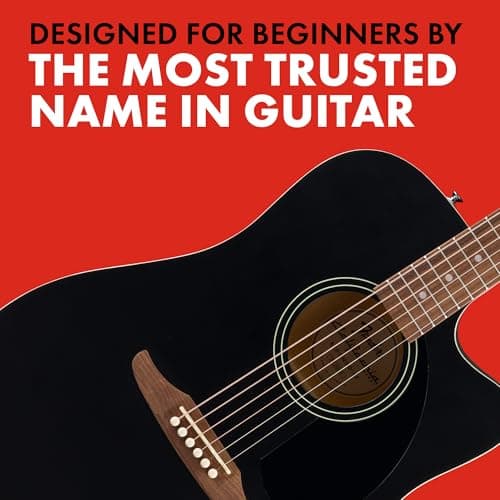 Fender California Debut Redondo CE Series Acoustic Guitar, Beginner Guitar, 2-Year Warranty, Includes Built-In Tuner, Black
