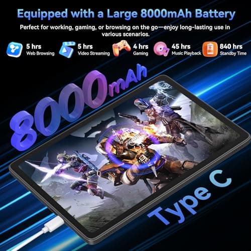 Tablet 2026 World's First Android 16 Tablet with Gemini AI, 11 Inch FHD Display, 24GB RAM 128GB ROM /2TB TF, T7250 CPU+13MP Camera, 8000mAh, Widevine L1, 2 in 1 Tablets with Keyboard Mouse Stylus