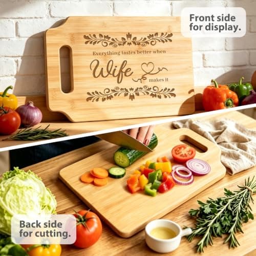 Wife Birthday Gift Ideas, " Everything Tastes Better " Engraved Cutting Board, Romantic Valentine's Day Gift to My Wife Birthday Gifts for Wife, Christmas Gift Ideas for Wife from Husband B0HBQ5XY3X