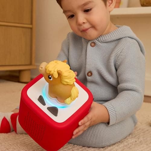 Toniebox 2 My First Farm Bundle for Kids 1+ with Soft and Squeezable Cow, Horse, and Pig - Sunset Red B0FJ2ZY48J