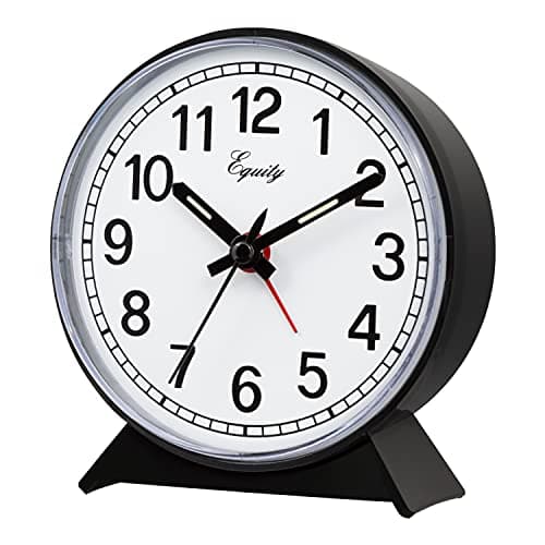 Equity 14075 Black Analog Wind-Up Alarm Clock