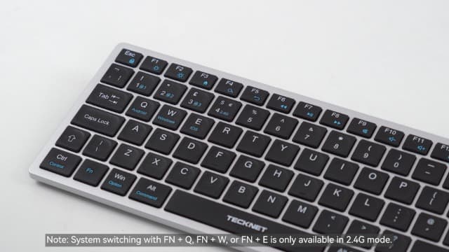 TECKNET Bluetooth Keyboard Rechargeable, 4-Device (2.4G+3BT) Wireless Keyboard, Ultra-Slim Quiet Typing, 14 Hotkeys Computer Keyboard for PC/Laptop/Smart TV/Tablet/iPad