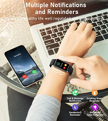 Smart Watch Health Fitness Tracker with 24/7 Heart Rate, Blood Oxygen Blood Pressure Sleep Monitor, 115 Sports Modes, Step Calorie Counter Pedometer IP68 Waterproof for Android and iPhone Women Men