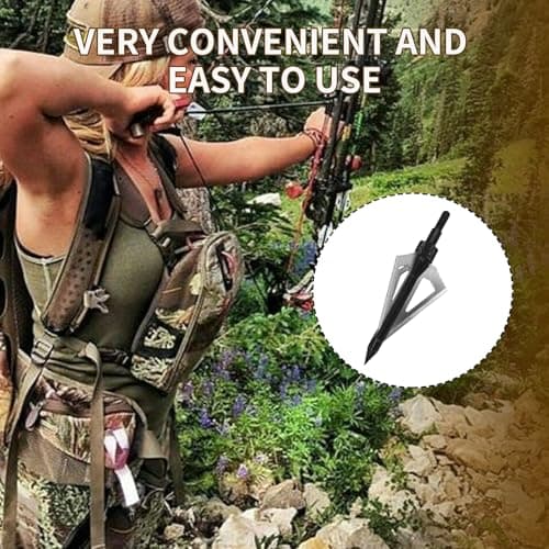 12 Pack Hunting Broadheads with Storage Case 3 Blades Archery Broadheads 100/125 Grain Screw-in Arrow Heads Arrow Tips for Traditional Bows and Compound Bow