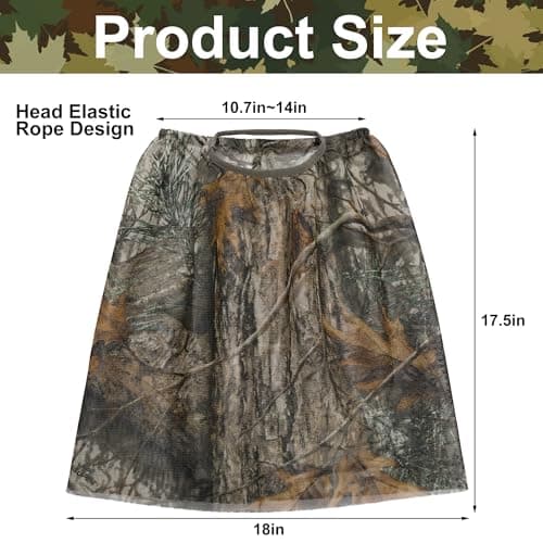 Watayo 2 Pcs Camo Hunting Face Mask, Hunting Head Net Camouflage Balaclava, Adjustable Hunting Breathable Mesh Mask for Men