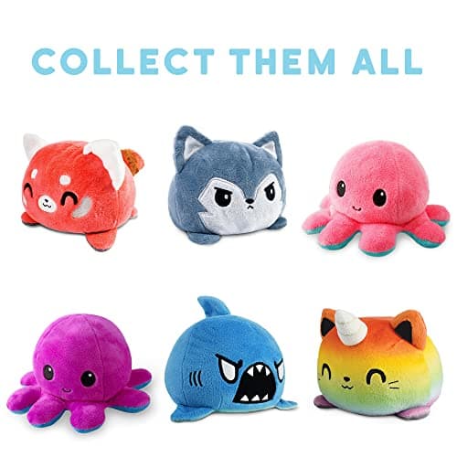 TeeTurtle Reversible Octopus Pink & Aqua 4 Inch Flip Plush B07H48YNJ2