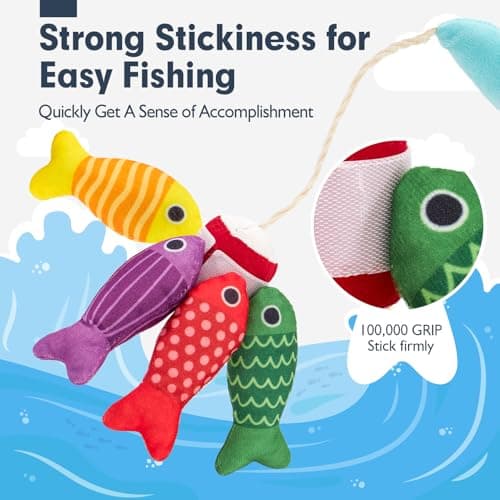 hahaland Montessori Toys for 1 Year Old - 10 in 1 Cloth Toddler Fishing Game with Stacking Cups, Baby Toy 12-18 Months One Year Old Boy Birthday Gift, Toddler Toys for 1 2 Year Old Boy Girl Gifts