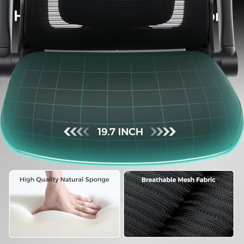 Office Chair,Ergonomic Office Desk Chair with 2D Adjustable Lumbar Support,3D Headrest,2D Arms,330LBS High Back Mesh Computer Home Office Chairs Rolling Tilting Swivel Executive Chairs Black