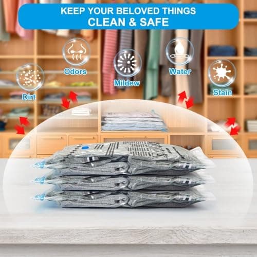 BoxLegend Vacuum Storage Bags with Large Size Hand Pump 8 Jumbo 31.5’’x39.37’' Thickened Vacuum Seal Bags for Clothing Space Saving Vacuum Pack Storage Bags for Pillow Comforters Bedding