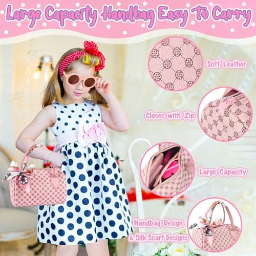 32Pcs Role Play Set with Handbag, Water Bottle, Scarf, Pretend Makeup, Birthday Gifts, Mom-Daughter Bonding, Multi-Scene Play Oisacirg Play Purse with Watch, Phone, Pretend Play Toys for Girls Ages 3-8 B0D7CQGK8X