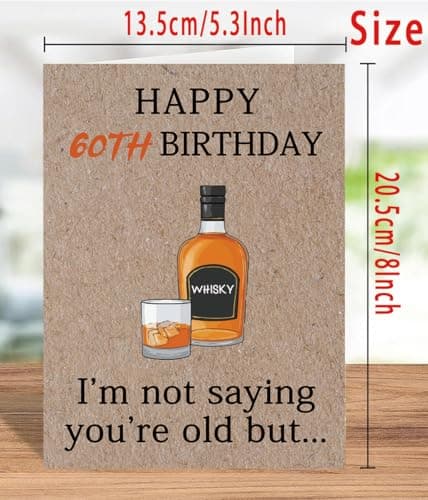 Funny 60th Birthday Cards Gifts for Women Men Her Him, 60 Year old Birthday Decorations for Dad Mom Husband Wife