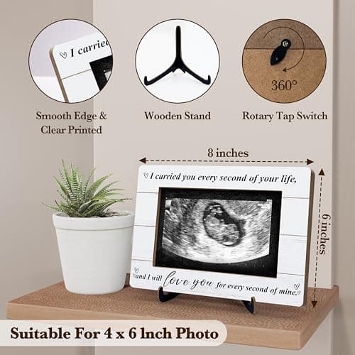Miscarriage Memorial Picture Frame, I Carried You Every Second of Your Life Wooden Photo Frame With Stand, Baby Loss Memorial Gifts For Parents, Baby Loss Remembrance Gifts For Mom, A34