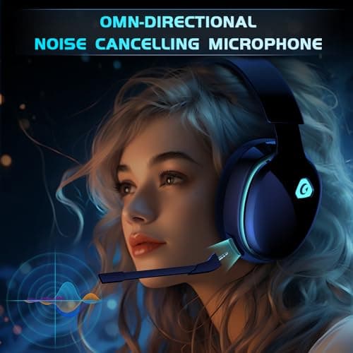 Gtheos 2.4GHz Wireless Gaming Headphones for PS5, PS4 Fortnite & Call of Duty/FPS Gamers, PC, Nintendo Switch, Bluetooth 5.3 Gaming Headset with Noise Canceling Mic, Stereo Sound, 40+Hr Battery -Black