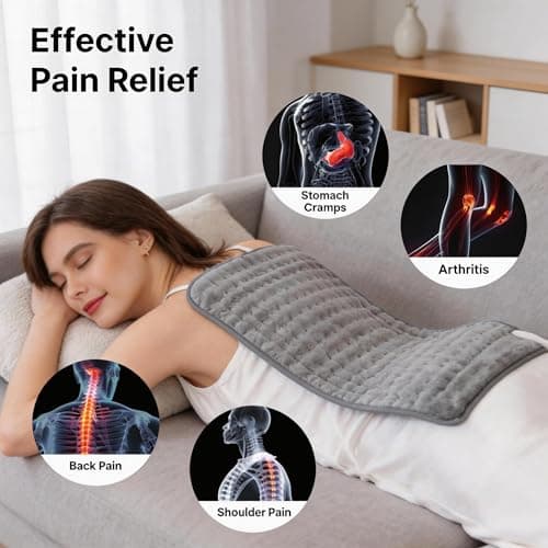 Heating Pad for Back, Neck, and Shoulder Pain Relief, Electric Heat Pad with 6 Heat Levels, Moist Heat Option, Auto Shut-Off, Birthday Christmas Gift for Women Men Mom Dad Grandma, Gift for her B0FL23X3DZ