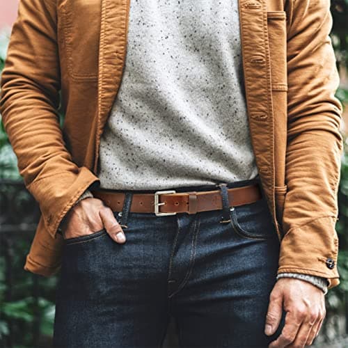 YOETEY Full Grain Leather Belt for Men - Mens Belts Casual with Genuine Leather - Handcrafted Elegance for Your Wardrobe