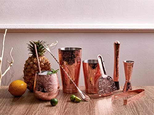 Sky Fish Stemless Stainless Steel Etching Wine Glasses,18 oz Copper Plated,Set Of 4 B07XQ6FS41