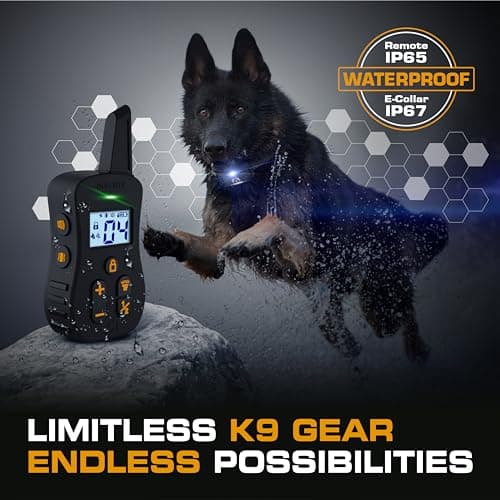 INVIROX Ultra K9 Dog Training Collar with Remote, 124 Levels for Reactive, Stubborn or Hard-to-Train Dogs, ¾ Mile Range, Night-Light Mode, Safe Communication, IP67 Waterproof E Collar for Large Dogs