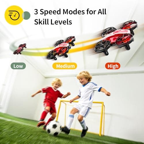 Holy Stone Mini FPV Drone with 1080P HD Camera for Kids & Beginners, RC Nano Quadcopter with Optical Flow Hover, Gesture Control, 3D Flips, 3 Batteries, Great Gift Toy for Boys and Girls, HS210Pro Red