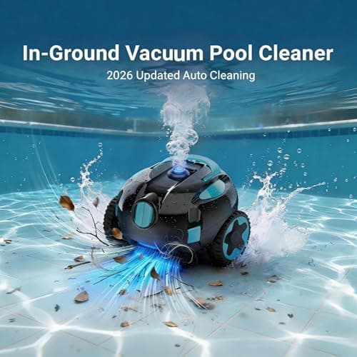 Robotic Pool Cleaner, Cordless Pool Vacuum Robot,Dual Motors & Filters, Smart Self-Parking,IPX8 Waterproof,Powerful Suction, Inground/Over-Ground Pool Skimmer (Button Operation-update4)