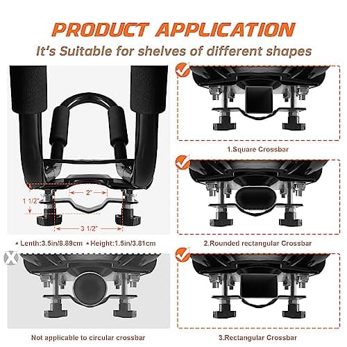 Kayak Roof Rack, 2 Pair J-Bar Roof Rack with 4 Ropes. Heavy Duty Kayak Roof Carrier for Your Canoe SUV and Trucks