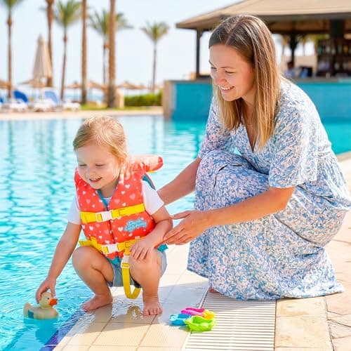 Dark Lightning USCG Approved Infant Life Jacket 0-30 lbs, Toddler Swim Vest and Baby Life Vest for 1-3 Years, 20-30 lbs, Headrest, Leg Strap and Grab Handle