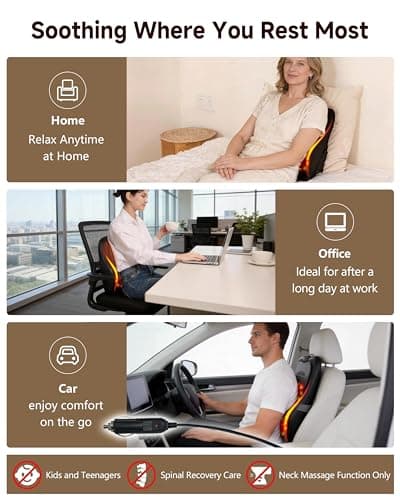 Electric Up&Down Kneading Massage Pillow For Back, Neck, Shoulder, Leg,Birthday Christmas For Women Men Gifts,Home Office Use Back Massager With Heat, Pain Relief For Deep Tissue,3D Lower Back Massager B0H5VGG7JN