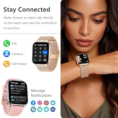ZOSKVEE Smart Watch 45mm for Women Men(Dial/Answer Calls), 2.0" Fitness Tracker Watch with Heart Rate/Blood Pressure/Blood Oxygen Monitor for Android iOS