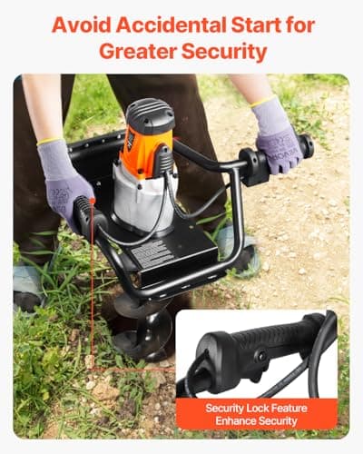 VEVOR Electric Post Hole Digger, 5.71 in Auger Bit with 1500W Powerful Motor, 140 RPM Alloy Steel Earth Auger Drill Bit with 10.24 in Extension Rod, for Post Hole Digging, Drilling & Tree Planting